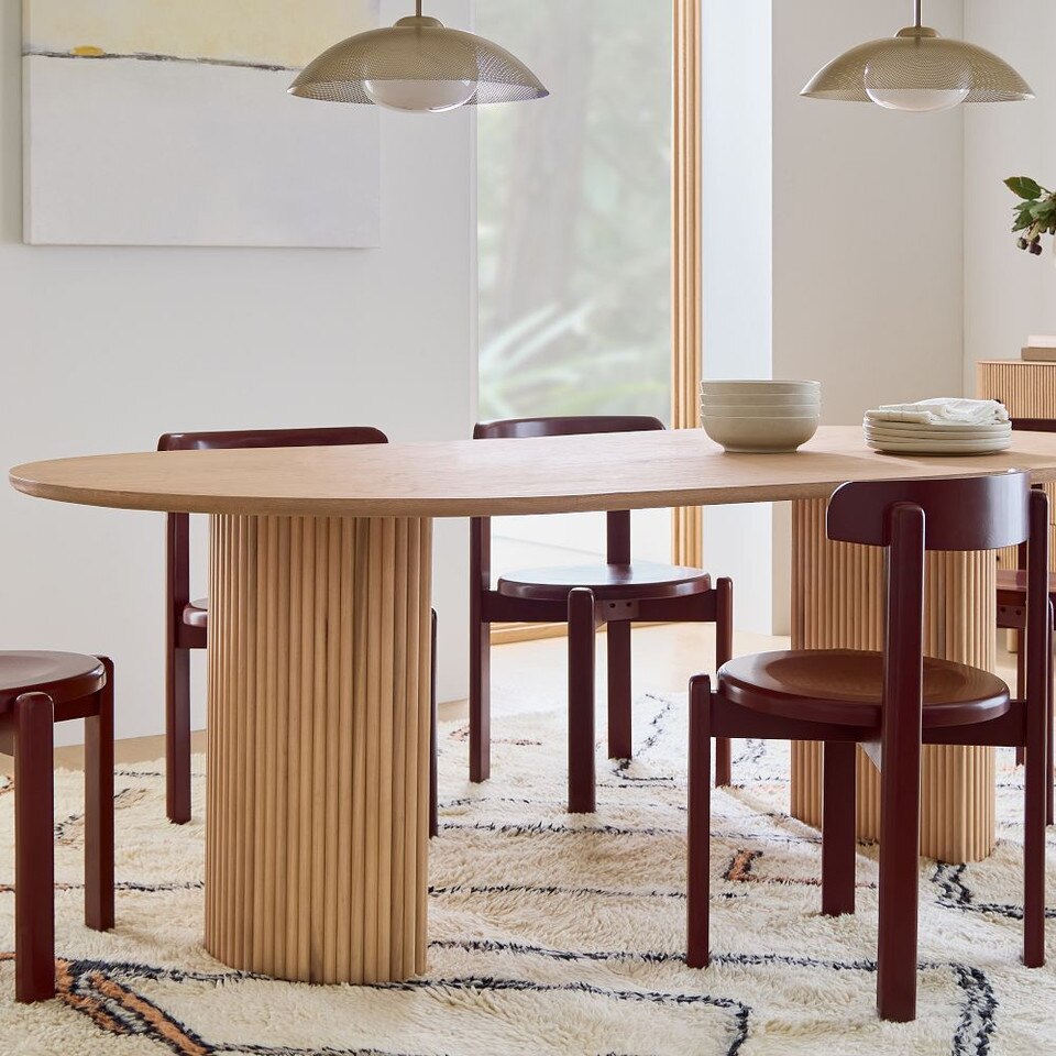 Ellington Oval Pedestal Dining Table (218 cm) West Elm UK